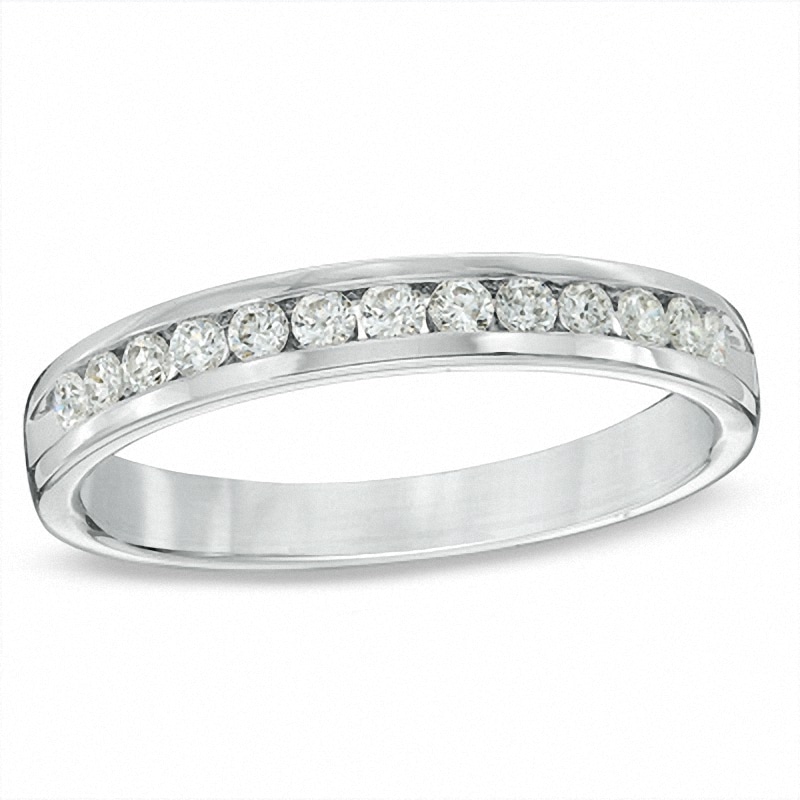 Main Image 1 of Previously Owned - 1/4 CT. T.W. Diamond Anniversary Band in 18K White Gold (F/I1)