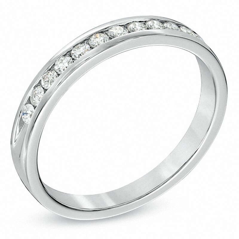Main Image 2 of Previously Owned - 1/4 CT. T.W. Diamond Anniversary Band in 18K White Gold (F/I1)
