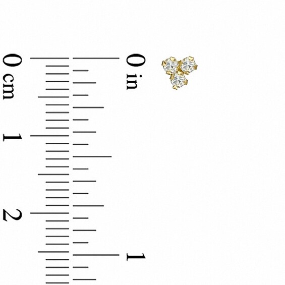 Previously Owned - Child's Crystal Stud Earrings in 14K Gold