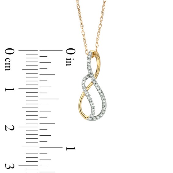 Previously Owned - 1/10 CT. T.w. Diamond Swirl Infinity Loop Pendant in 10K Gold