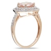 Thumbnail Image 2 of Previously Owned - 8.0mm Morganite and 1/4 CT. T.W. Diamond Double Frame Ring in 10K Rose Gold