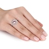 Thumbnail Image 3 of Previously Owned - 8.0mm Morganite and 1/4 CT. T.W. Diamond Double Frame Ring in 10K Rose Gold
