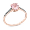 Thumbnail Image 2 of Previously Owned - Oval Morganite and Black Diamond Accent Ring in 10K Rose Gold