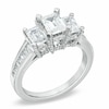Thumbnail Image 1 of Previously Owned - 2 CT. T.W. Emerald-Cut Diamond Three Stone Ring in 14K White Gold (I/I1)