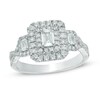 Thumbnail Image 1 of Previously Owned - 1 CT. T.W. Emerald-Cut Diamond Past Present Future® Engagement Ring in 14K White Gold (J/I1)