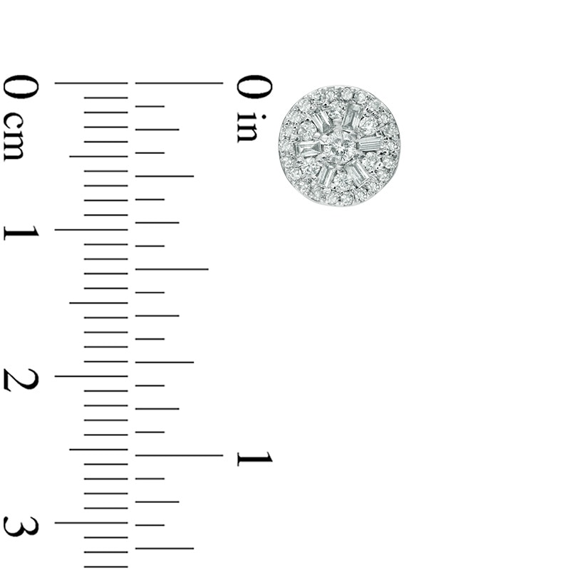 Main Image 2 of Previously Owned - 1/2 CT. T.W. Multi-Diamond Stud Earrings in 10K White Gold