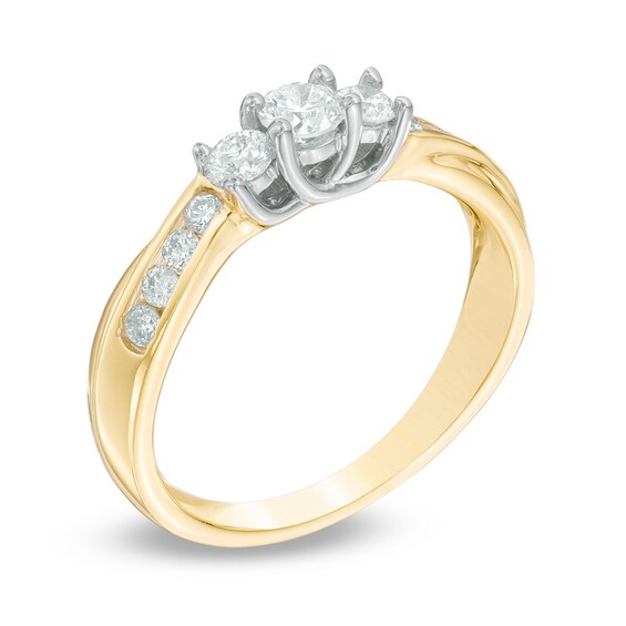 Previously Owned - 1/2 CT. T.w. Diamond Past Present FutureÂ® Engagement Ring in 10K Gold
