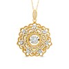 Thumbnail Image 1 of Previously Owned - 1/3 CT. T.W. Diamond Flower with Vintage-Style Scroll Pendant in 10K Gold