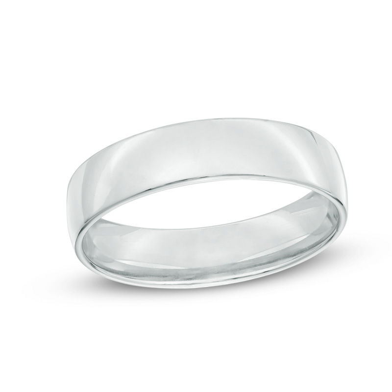 Main Image 1 of Previously Owned - Men's 5.5mm Comfort Fit Wedding Band in 14K White Gold