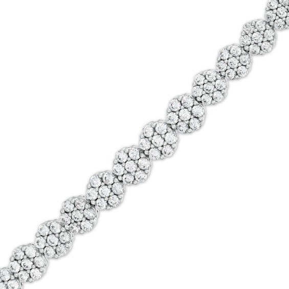 Previously Owned - 5 CT. T.w. Diamond Flower Cluster Bracelet in 14K White Gold