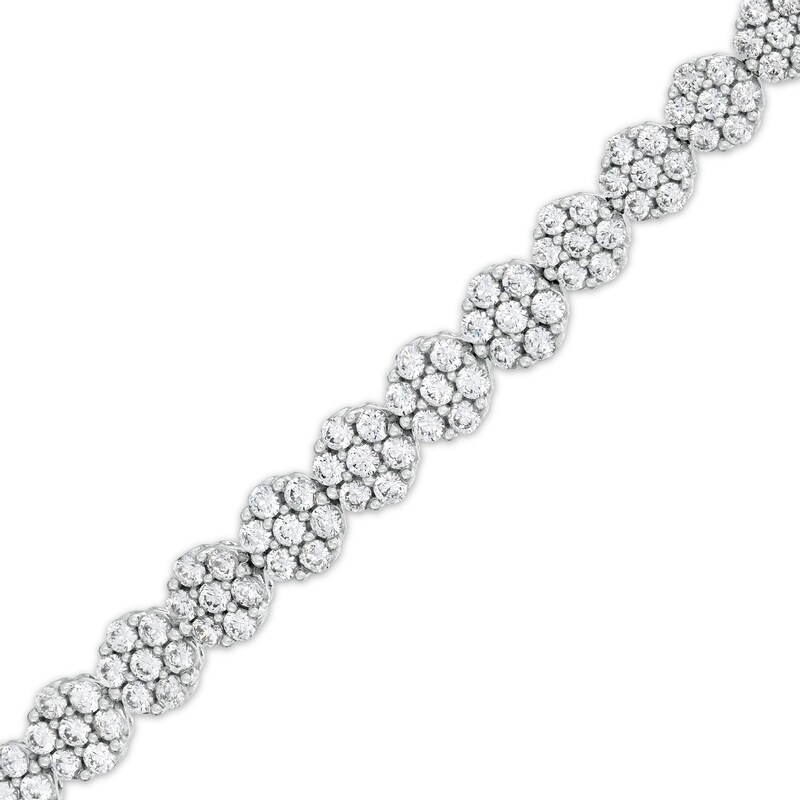 Main Image 1 of Previously Owned - 5 CT. T.W. Diamond Flower Cluster Bracelet in 14K White Gold