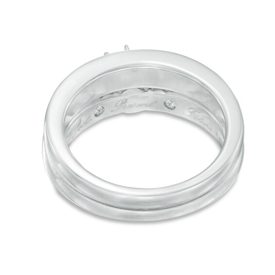 Previously Owned - 1-1/3 CT. T.w. Diamond Past Present Future® Bridal Set in 14K White Gold