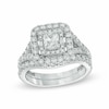 Thumbnail Image 0 of Previously Owned - 1-3/4 CT. T.W. Radiant-Cut Diamond Frame Bridal Set in 14K White Gold