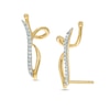 Thumbnail Image 1 of Previously Owned - 1/10 CT. T.W. Diamond Curved Crawler Earrings in 10K Gold