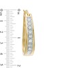 Thumbnail Image 2 of Previously Owned - 1/2 CT. T.W. Diamond Oval Hoop Earrings in 14K Gold