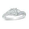 Thumbnail Image 1 of Previously Owned - 1 CT. T.W. Diamond Past Present Future® Bypass Engagement Ring in 14K White Gold