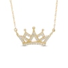 Thumbnail Image 1 of Previously Owned - 1/8 CT. T.W. Diamond Crown Necklace in 10K Gold - 16.5"