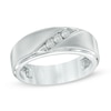 Thumbnail Image 1 of Previously Owned - 1/3 CT. T.W. Diamond Three Stone Slant Wedding Band in 10K White Gold