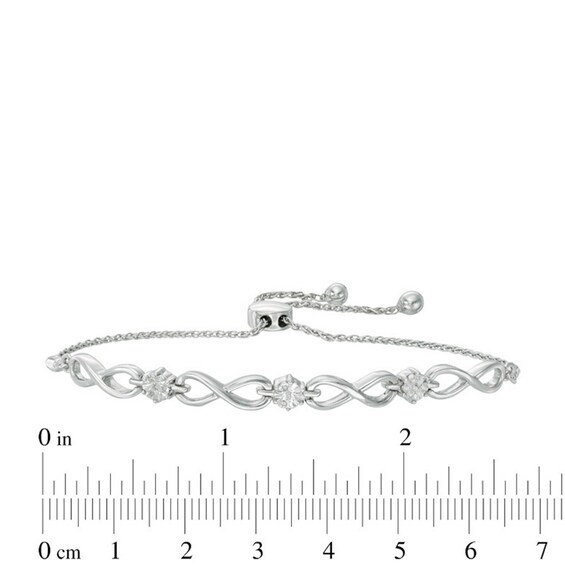 Previously Owned - Diamond Accent Triple Infinity Bolo Bracelet in Sterling Silver - 9.5"