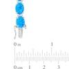 Thumbnail Image 2 of Previously Owned - Oval Lab-Created Blue Opal and White Sapphire Bracelet in Sterling Silver - 7.5"