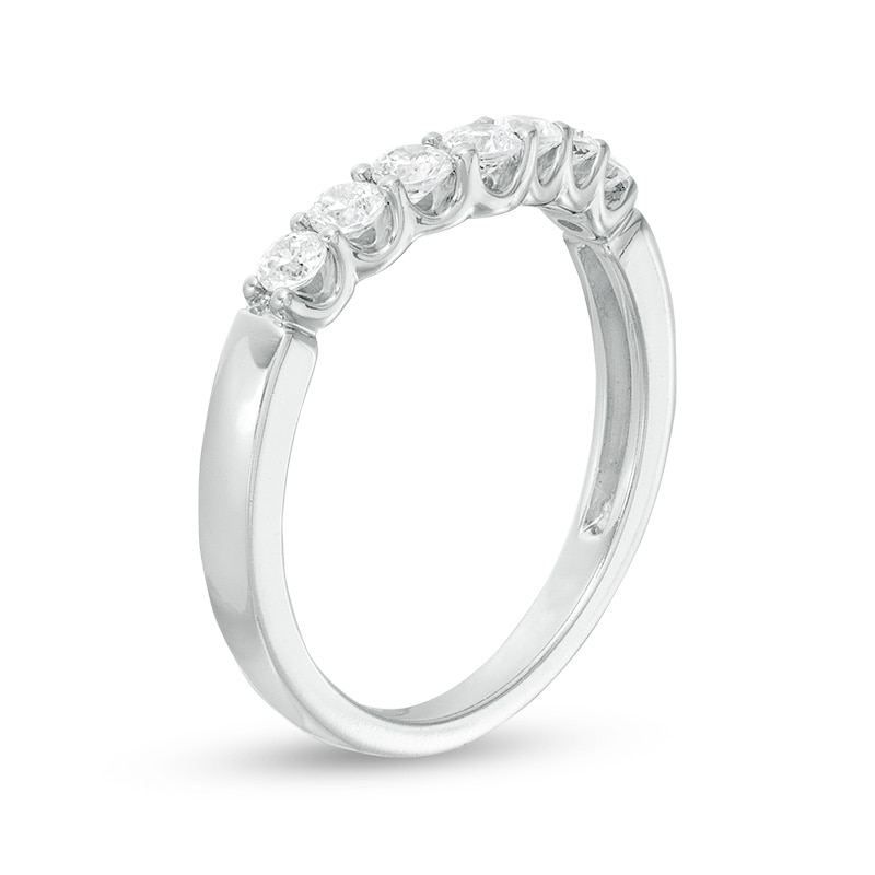 Main Image 2 of Previously Owned - 1/2 CT. T.W. Diamond Contour Anniversary Band in 14K White Gold