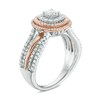Thumbnail Image 2 of Previously Owned - 1 CT. T.W. Diamond Triple Cushion Frame Multi-Row Engagement Ring in 14K Two-Tone Gold