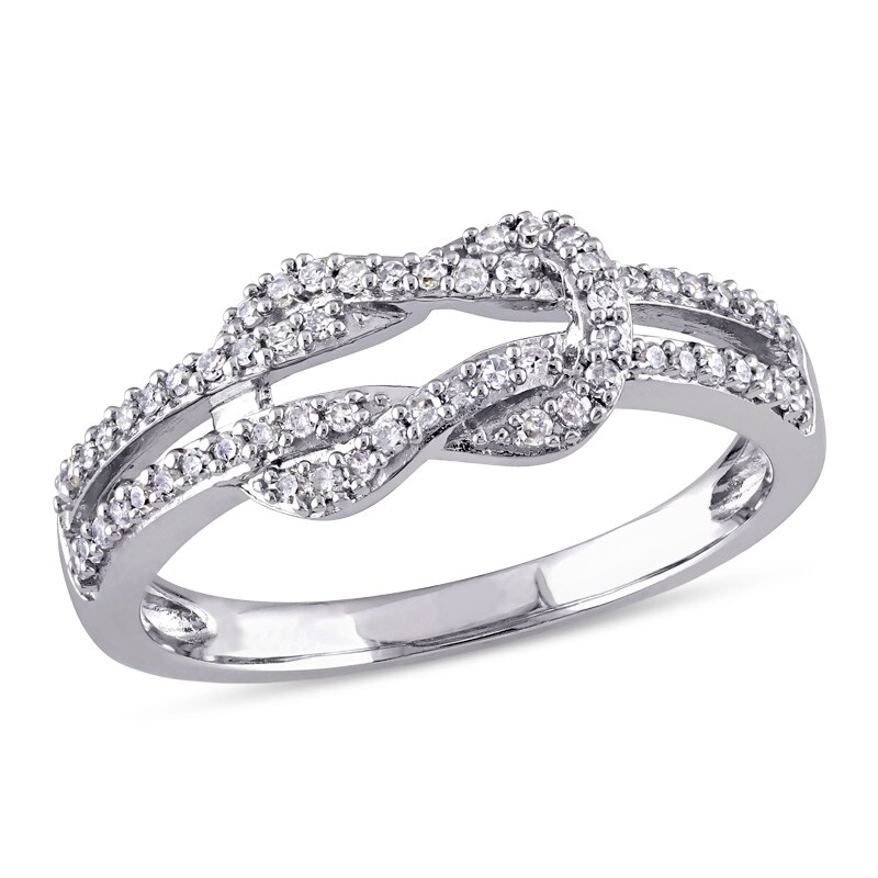Main Image 1 of Previously Owned - 1/4 CT. T.W. Diamond Double  Ring in 10K White Gold