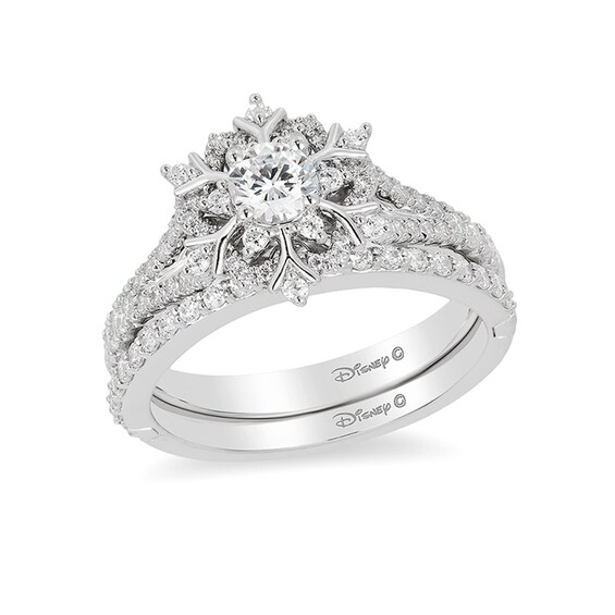 Previously Owned - Enchanted Disney Elsa 5/8 CT. T.w. Diamond Snowflake Engagement Ring in 14K White Gold