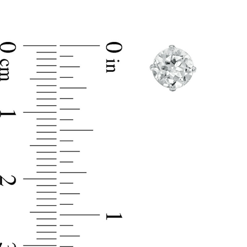 Main Image 2 of Previously Owned - 6.0mm Lab-Created White Sapphire Stud Earrings in Sterling Silver