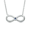 Thumbnail Image 2 of Previously Owned - Vera Wang Love Collection 1/6 CT. T.W. Diamond and Blue Sapphire Infinity Necklace - 19"