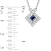 Thumbnail Image 3 of Previously Owned - Vera Wang Love Collection Blue Sapphire and 1/4 CT. T.W. Diamond Necklace in Sterling Silver - 19"