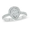 Thumbnail Image 1 of Previously Owned - 1/2 CT. T.W. Diamond Teardrop Frame Engagement Ring in 10K White Gold