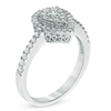 Thumbnail Image 2 of Previously Owned - 1/2 CT. T.W. Diamond Teardrop Frame Engagement Ring in 10K White Gold