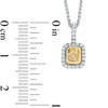 Thumbnail Image 2 of Previously Owned - 5/8 CT. T.W. Enhanced Yellow and White Diamond Frame Pendant in 14K White Gold