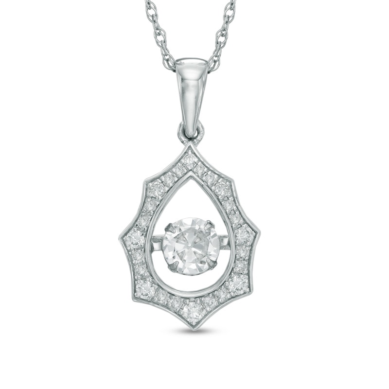 Main Image 1 of Previously Owned - 1/2 CT. T.W. Diamond Starburst Pendant in 10K White Gold