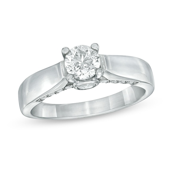 Previously Owned - 1 CT. T.w. Diamond Engagement Ring in 14K White Gold (J/I2)