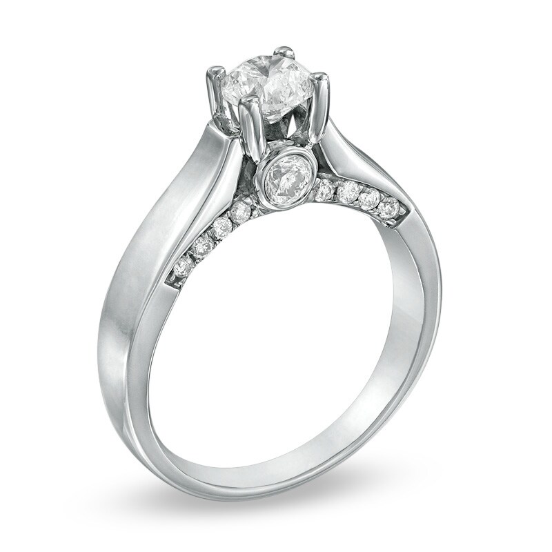 Main Image 2 of Previously Owned - 1 CT. T.W. Diamond Engagement Ring in 14K White Gold (J/I2)