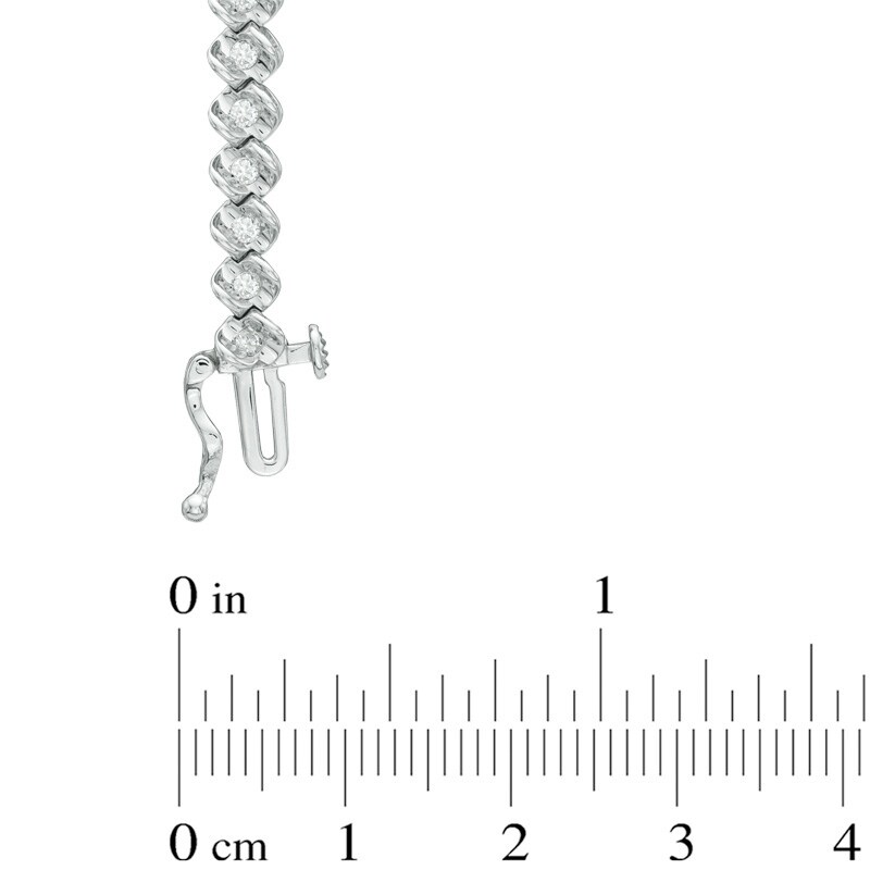 Main Image 2 of Previously Owned - 1 CT. T.W. Diamond Bracelet in 10K White Gold - 7.25"