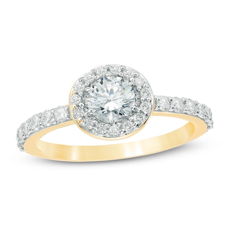 Main Image 1 of Previously Owned - 1 CT. T.W. Diamond Frame Engagement Ring in 14K Gold