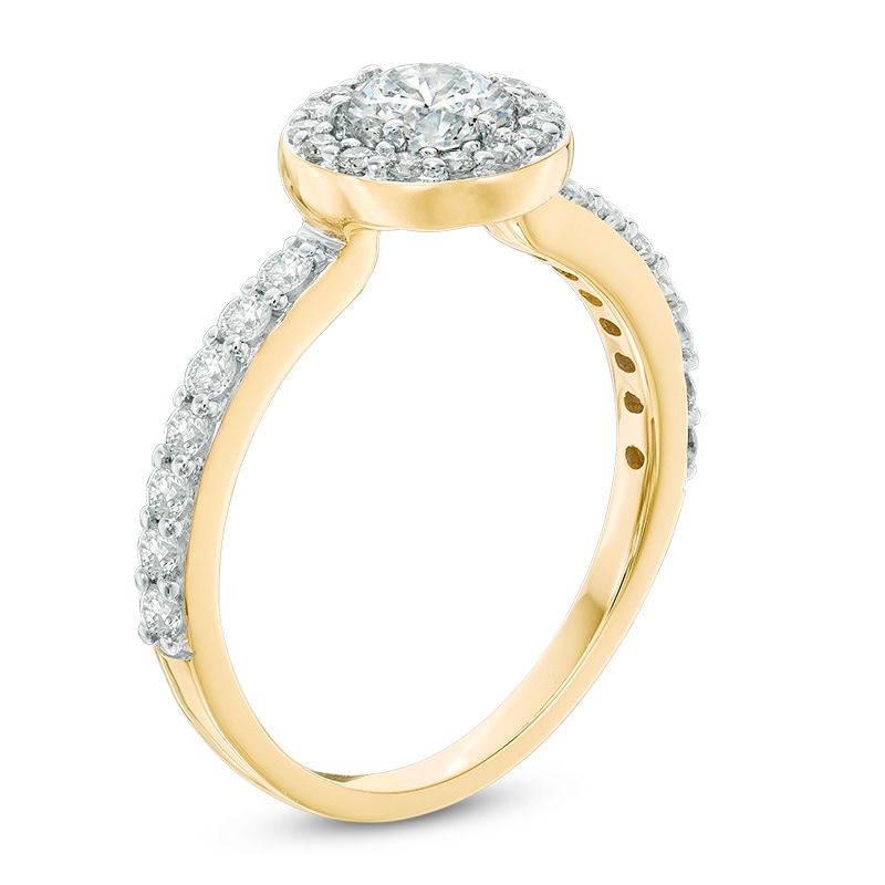 Main Image 2 of Previously Owned - 1 CT. T.W. Diamond Frame Engagement Ring in 14K Gold