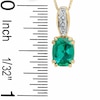 Thumbnail Image 2 of Previously Owned - Cushion-Cut Lab-Created Emerald and Diamond Accent Pendant in 10K Gold