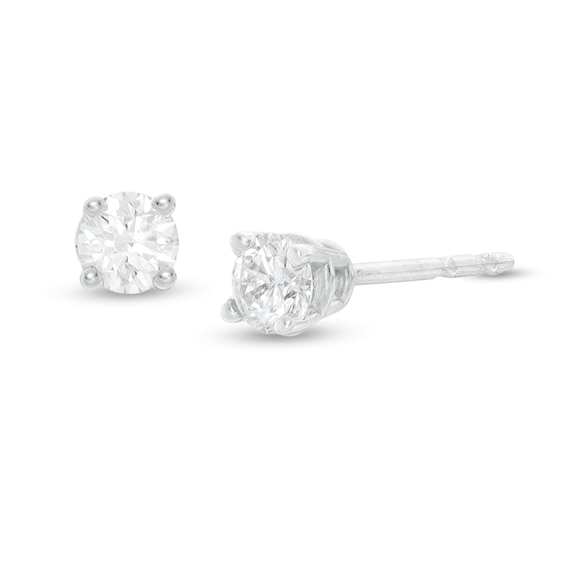 Previously Owned - 1/5 CT. T.w. Diamond Solitaire Stud Earrings in 14K White Gold