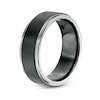 Thumbnail Image 2 of Previously Owned - 8.0mm Satin Stepped Edge Wedding Band in Two-Tone IP Tantalum