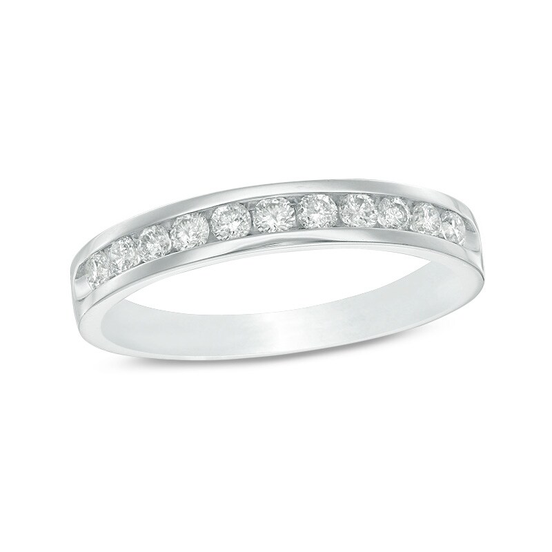 Main Image 1 of Previously Owned - 1/5 CT. T.W. Diamond Channel-Set Band in 10K White Gold