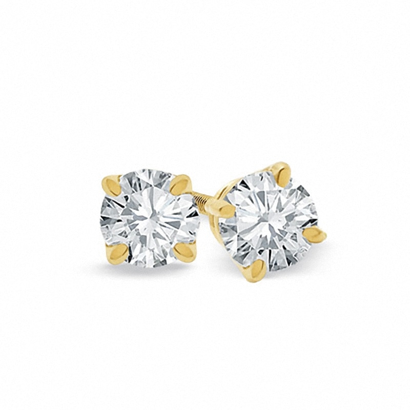Previously Owned - 2 CT. T.W. Diamond Solitaire Stud Earrings in 18K Gold (I/VS2)