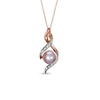 Thumbnail Image 1 of Previously Owned-7.5-8.0mm Pink Freshwater Cultured Pearl and Diamond Accent Pendant in 10K Rose Gold