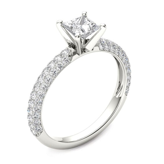 Previously Owned - 1 CT. T.w. Princess-Cut Diamond Engagement Ring in 14K White Gold