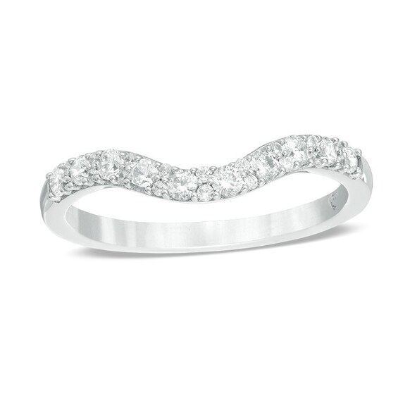 Previously Owned - Love's Destiny by Zales 1/3 CT. T.w. Diamond Contour Wedding Band in 14K White Gold