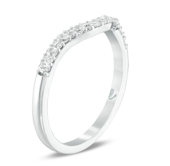 Previously Owned - Love's Destiny by Zales 1/3 CT. T.w. Diamond Contour Wedding Band in 14K White Gold