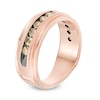 Previously Owned - Men's 1 CT. T.W. Champagne Diamond Milgrain-Edge Wedding Band in 10K Rose Gold